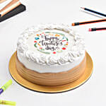 Happy Teachers Day Vanilla Cake