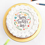 Happy Teachers Day Vanilla Cake