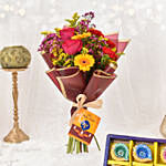 Sparks of Joy Diwali Flower Bouquet With Diyas