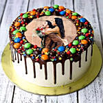 Chocolate Drip MNM Photo Cake For Anniversary