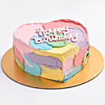 Colorful Heart Shaped Birthday Cake