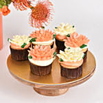 October Birthday Joy Flower Vase with Cupcakes