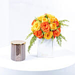 Luxury Noor - Small Candle - Cedar Garden - Orange Baby Rose