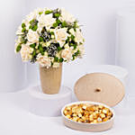 Otantik Home - White Rose Vase n Chocolate Bowl