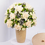 Otantik Home - White Rose Vase n Chocolate Bowl