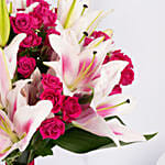 Pink Lily and Baby Rose Bouquet - Fragrant Embrace