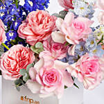 Garden Roses and Delphinium Arrangement