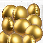 Helium Filled 10 Golden Foil Balloons