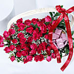 Spray Roses & Chocolates Basket Arrangement