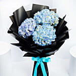 3 Blue Hydrangea Bouquet