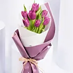 7 Purple Tulips Bouquet