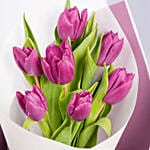 7 Purple Tulips Bouquet