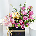 Flowers Beauty | Pink Lilies n Chocolates Combo