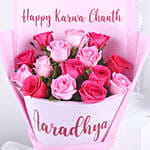 Personalised Mixed Pink Rose Bouquet