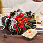 Holidays Celebration Bouquet With Bento Cake