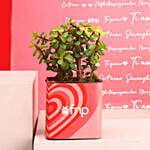 Jade Plant In Love Vase