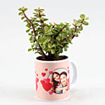 Jade Plant In Personalised Hearts Mug