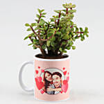 Jade Plant In Personalised Hearts Mug