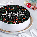 Merry Christmas Pineapple Photo Cake Half Kg