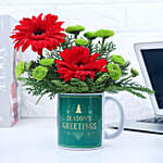 Holiday Season Wishes Floral Gift Mug