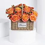 Orange Roses Basket Arrangement