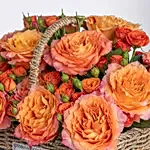 Orange Roses Basket Arrangement