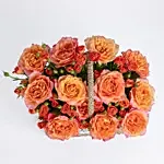 Orange Roses Basket Arrangement