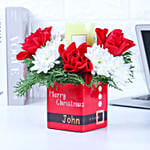 Personalised Santa's Greetings Floral Vase