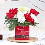 Personalised Santa's Greetings Floral Vase