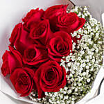 10 Red Roses Hand Bouquet