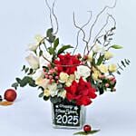 New Year 2025 Wishes Flower Vase