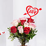 Valentine Rosy Reflections Arrangement | Red Love Topper