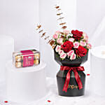 Heartfelt Bliss Valentines Bouquet | Ferrero Rocher Chocolate 16pcs