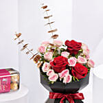 Heartfelt Bliss Valentines Bouquet | Ferrero Rocher Chocolate 16pcs