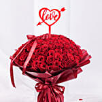 Love Medley Valentines Flower Grand Bouquet | Red Love Topper