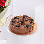 Lovers Bloom 9 Rose Bouquet | Chocolate Cake 500gm