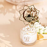 White Scented Flower Candle & Ramadan Topper