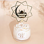 White Scented Flower Candle & Ramadan Topper