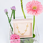 Pink Floral Gift Box with Silver Bracelet