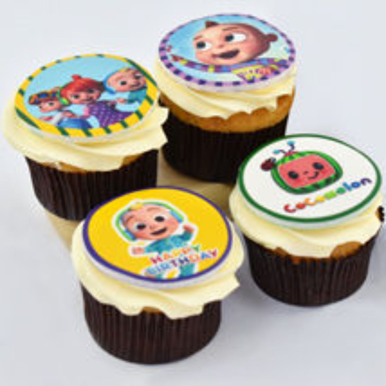 Online Cocomelon Cupcakes 4 pcs Gift Delivery in Qatar - FNP