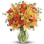 Orange Floral Vase Arrangement