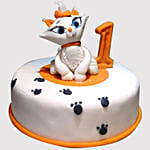 White Cat Birthday Vanilla Cake