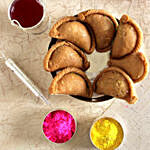 Gujiya with Holi Colors