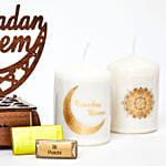 Ramadan Laser Cut Vector With Candles N Chocolates