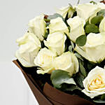 Serene 20 White Rose Bouquet with Vase