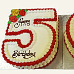 50th Birthday Flowers Decked Red Velvet Cake