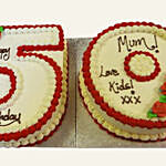 50th Birthday Flowers Decked Red Velvet Cake