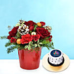 New Year Wishes Flowers n Mono Cake