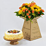 Sugar Free 8 Portions Fruit Cake with Flowers