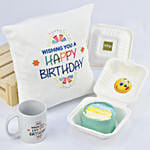 Happy Birthday Lunch Box Chocolate  Cake Mug N Cushion